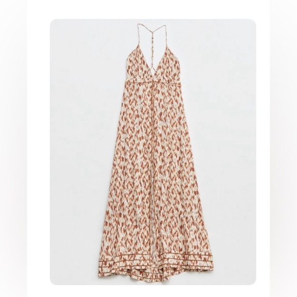 aerie Dresses & Skirts - AERIE FRONT SLIT MAXI DRESS open back size small color: horizon